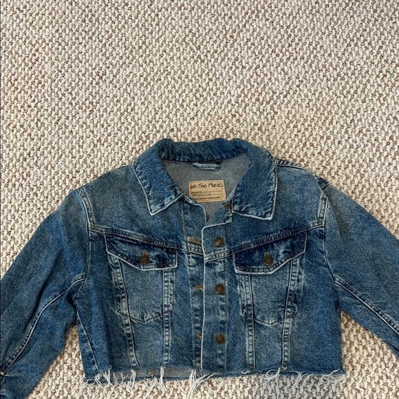 We The Free Distressed Blue Denim Jacket - Picture 3 of 6